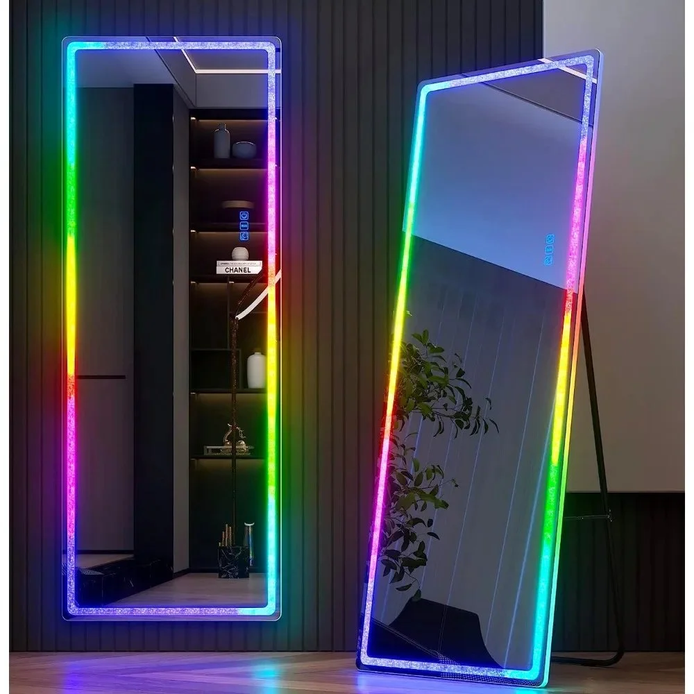 Full Body LED Lighted Mirror with Crushed Diamond
