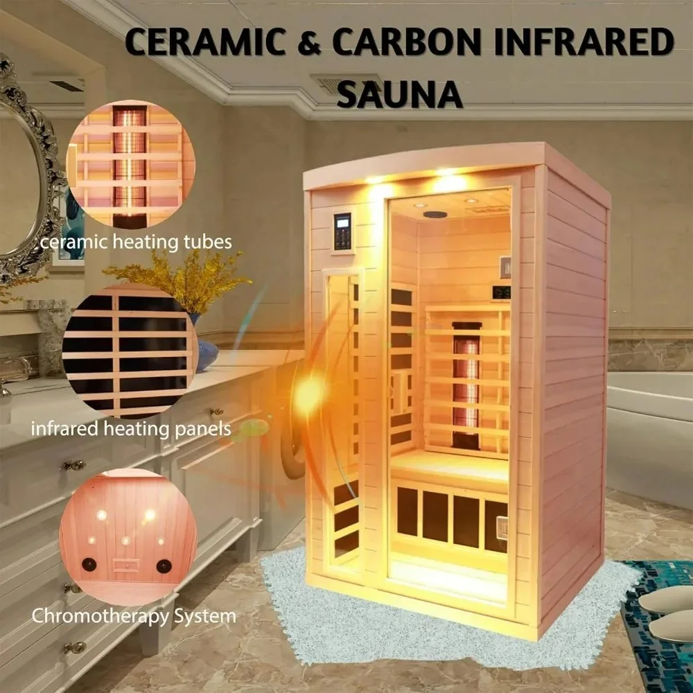2-Person Infrared Sauna with Hemlock Wood and Low EMF Heaters