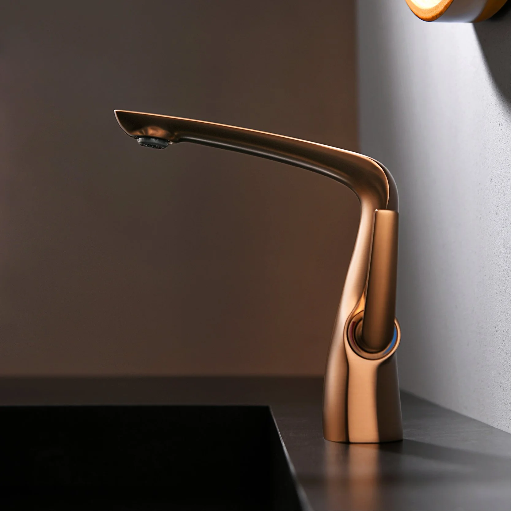 Luxury Rose Gold Single Handle Bathroom Faucet - Modern Dual Control Design