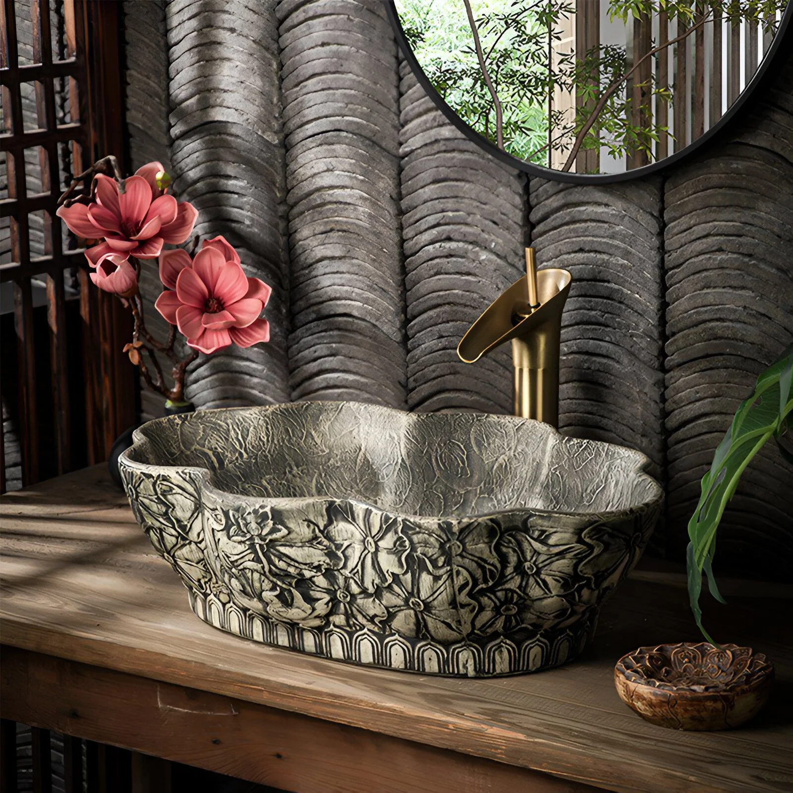 Antique Ceramic Countertop Sink - Oval Deepened Wash Basin for Bathroom & Hotel