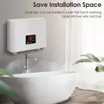 110V/220V Instant Wall-Mounted Electric Water Heater with LCD & Remote Control
