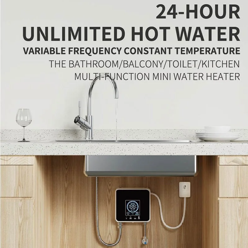 110V/220V Wall-Mounted Instant Electric Water Heater with LCD & Remote