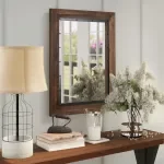 Rustic Wooden Farmhouse Framed Wall Mirror