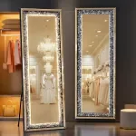 61" x 22" LED Full-Length Mirror – Crystal Crush Diamond, Wall-Mounted & Freestanding
