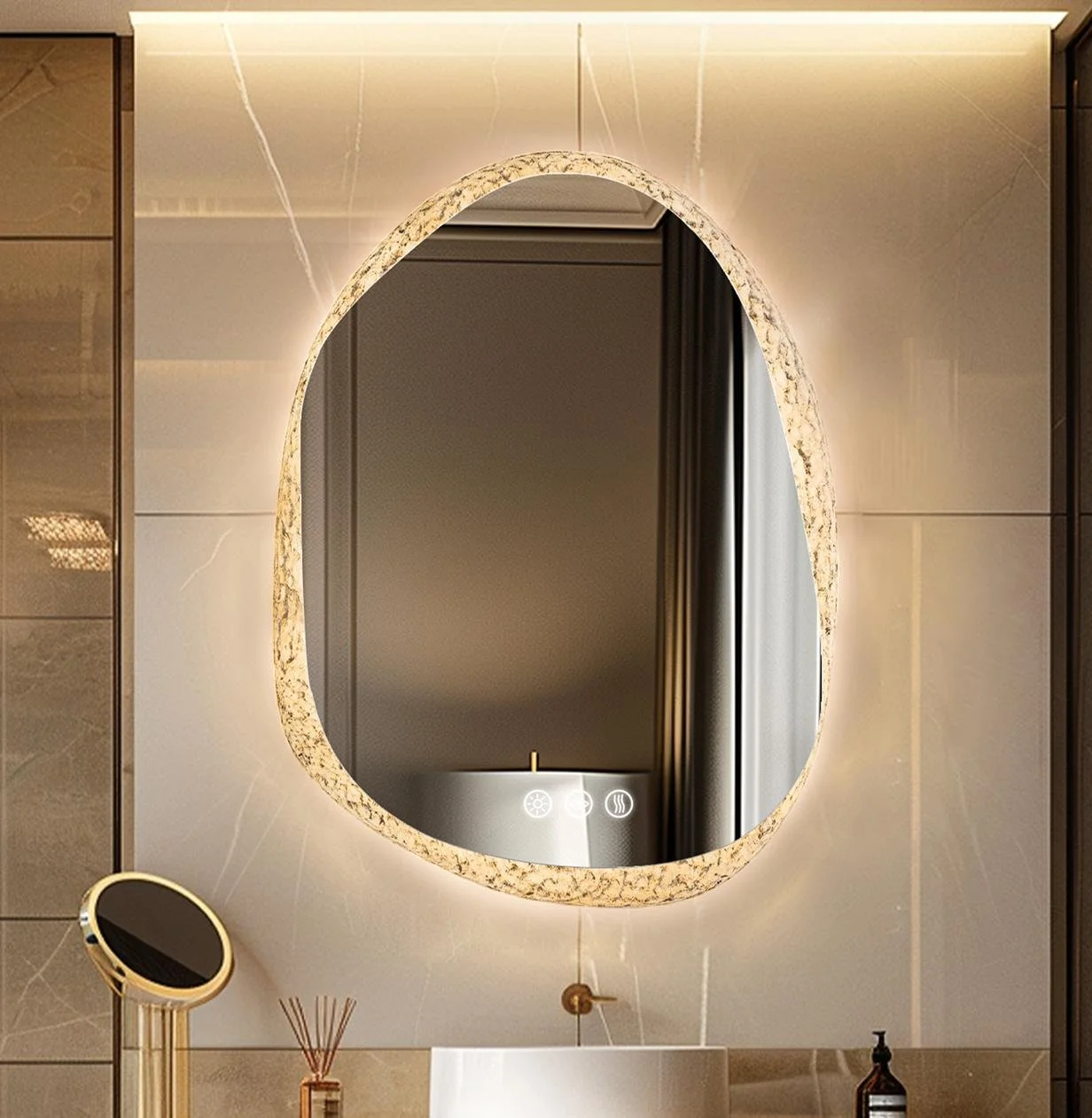 Dimmable LED Bathroom Mirror - Anti-Fog Wall-Mounted Modern Design