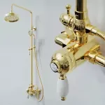 Luxury Gold Wall-Mounted Shower Faucet Set – Single Lever Bath & Shower Mixer