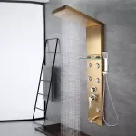 Luxury Digital Display Rainfall Shower Panel with Body Jets & Shelf