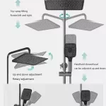 Smart Shower System with Digital Display & Rainfall Showerhead
