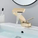Modern Waterfall Bathroom Faucet – Single Handle Hot & Cold Mixer Tap