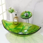 Elegant Tempered Glass Basin with Chrome Faucet - Luxury Bathroom Set