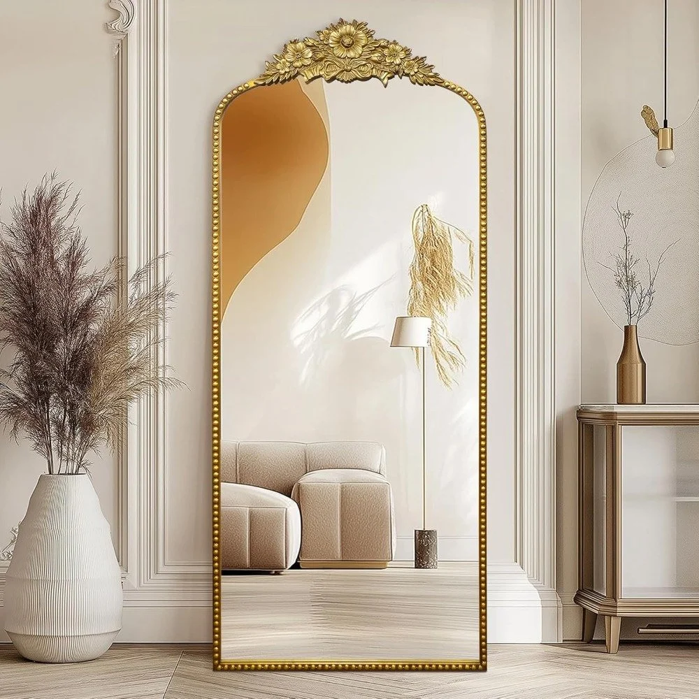 Elegant Full-Length Baroque Style Mirror - Vintage Antique Look