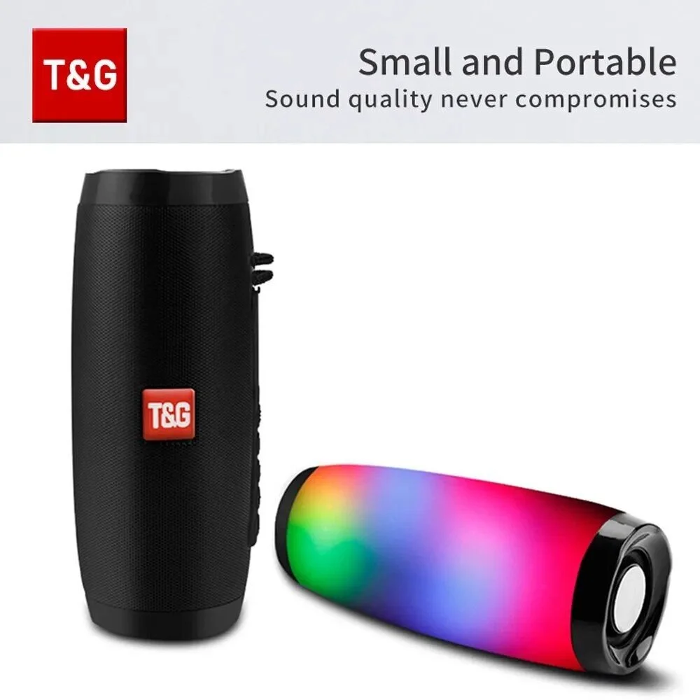 Portable LED Bluetooth 5.0 Speaker with Waterproof Design, Subwoofer, TF Card Support and FM Radio