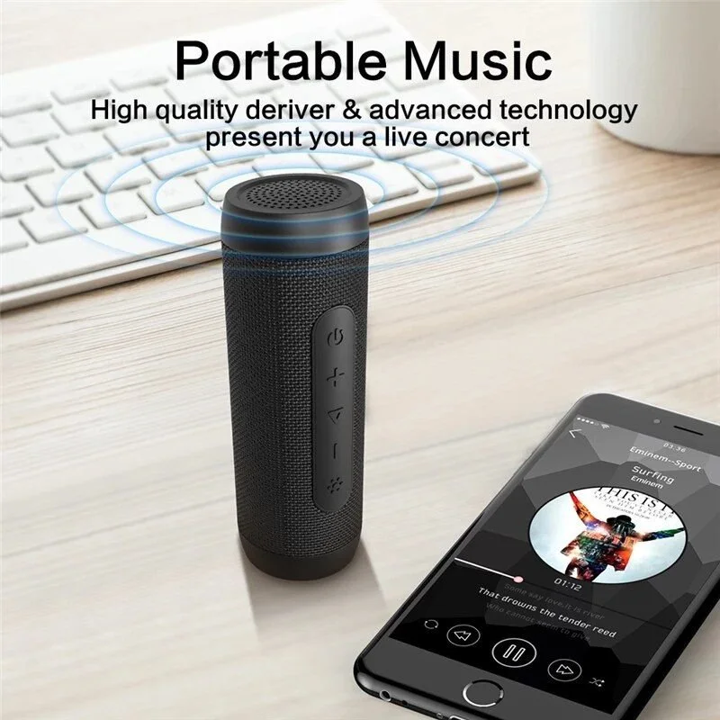 Waterproof Outdoor Wireless Bicycle Speaker with LED Light & Power Bank