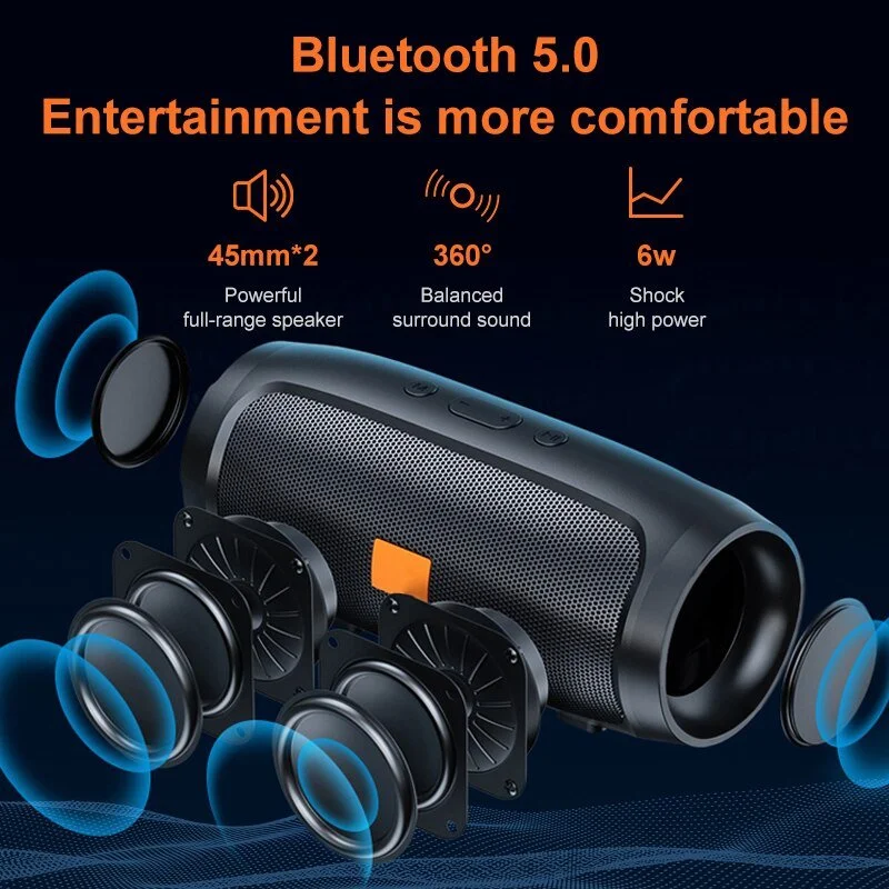 Wireless Portable TWS Bluetooth Dual Speaker with Subwoofer and FM Radio