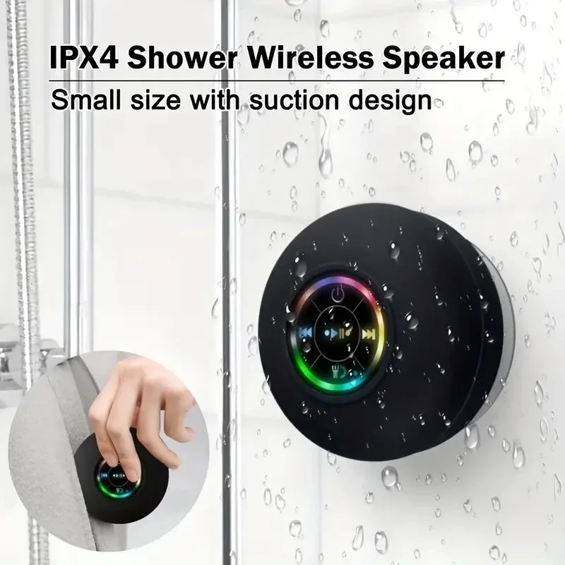 Portable Waterproof Bluetooth Speaker with Suction Cup – Compact and Durable
