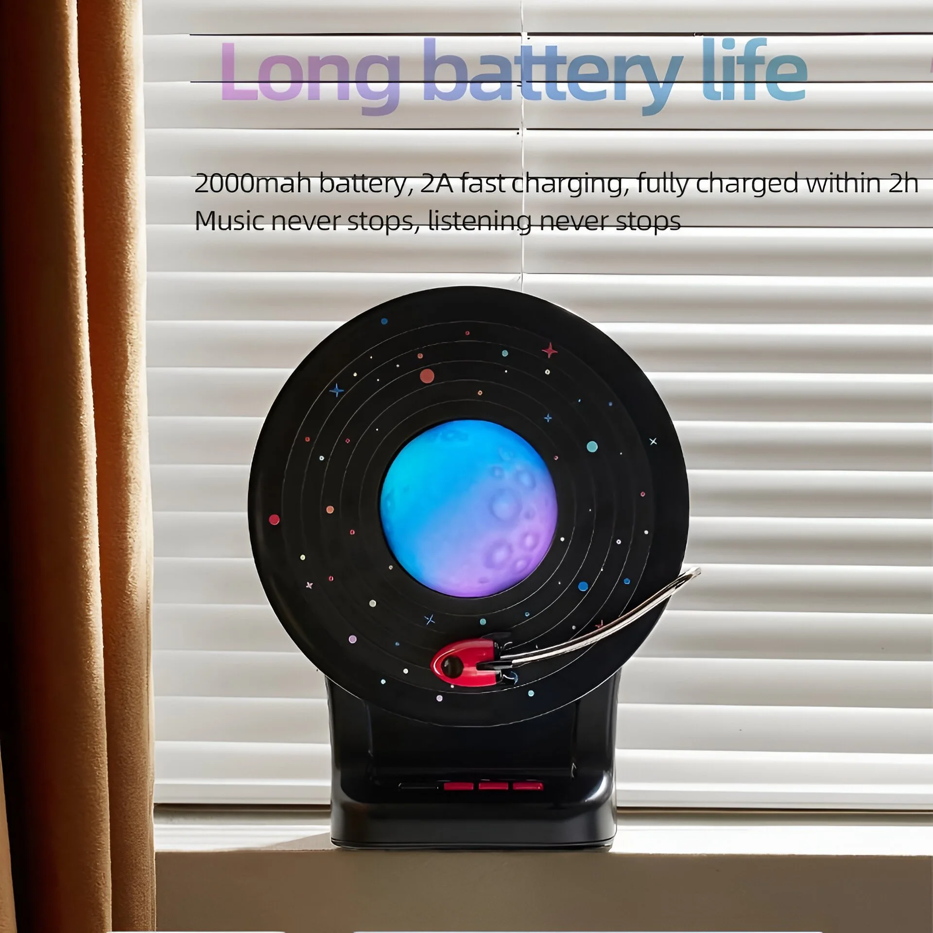 Portable Retro Bluetooth Speaker with Color-Changing Ambient Light & 360° Stereo Sound