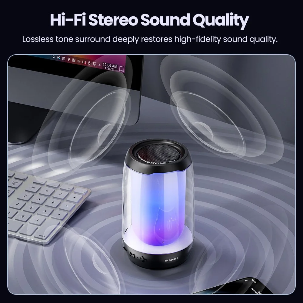 Portable Outdoor Bluetooth Speaker with Colorful LED Light