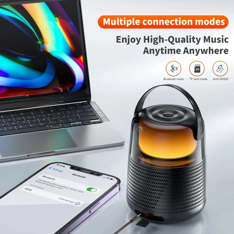 Portable Bluetooth Speaker with 20W Hi-Res Audio, IPX5 Waterproof, RGB Lights