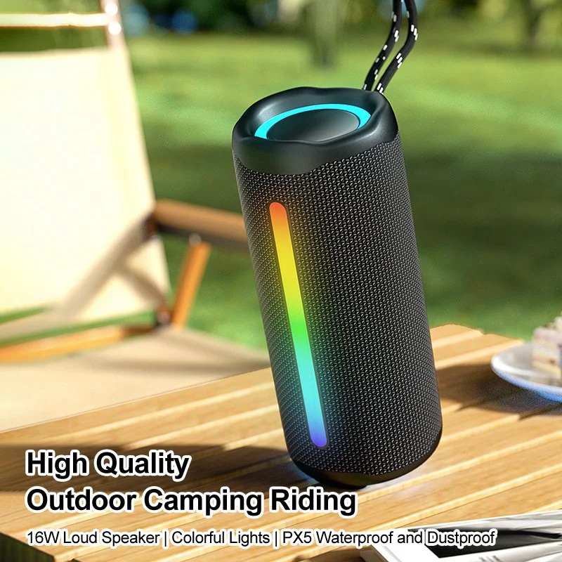 16W Bluetooth 5.3 Waterproof Speaker with RGB Lights