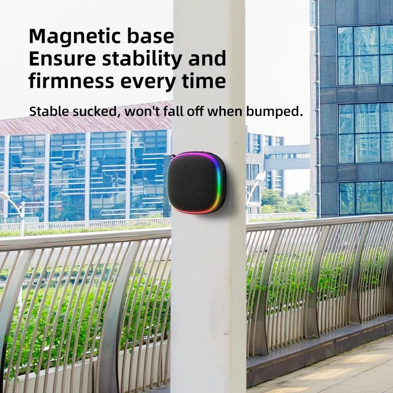 6W Portable Bluetooth 5.3 Speaker with RGB Light and Magnetic Base