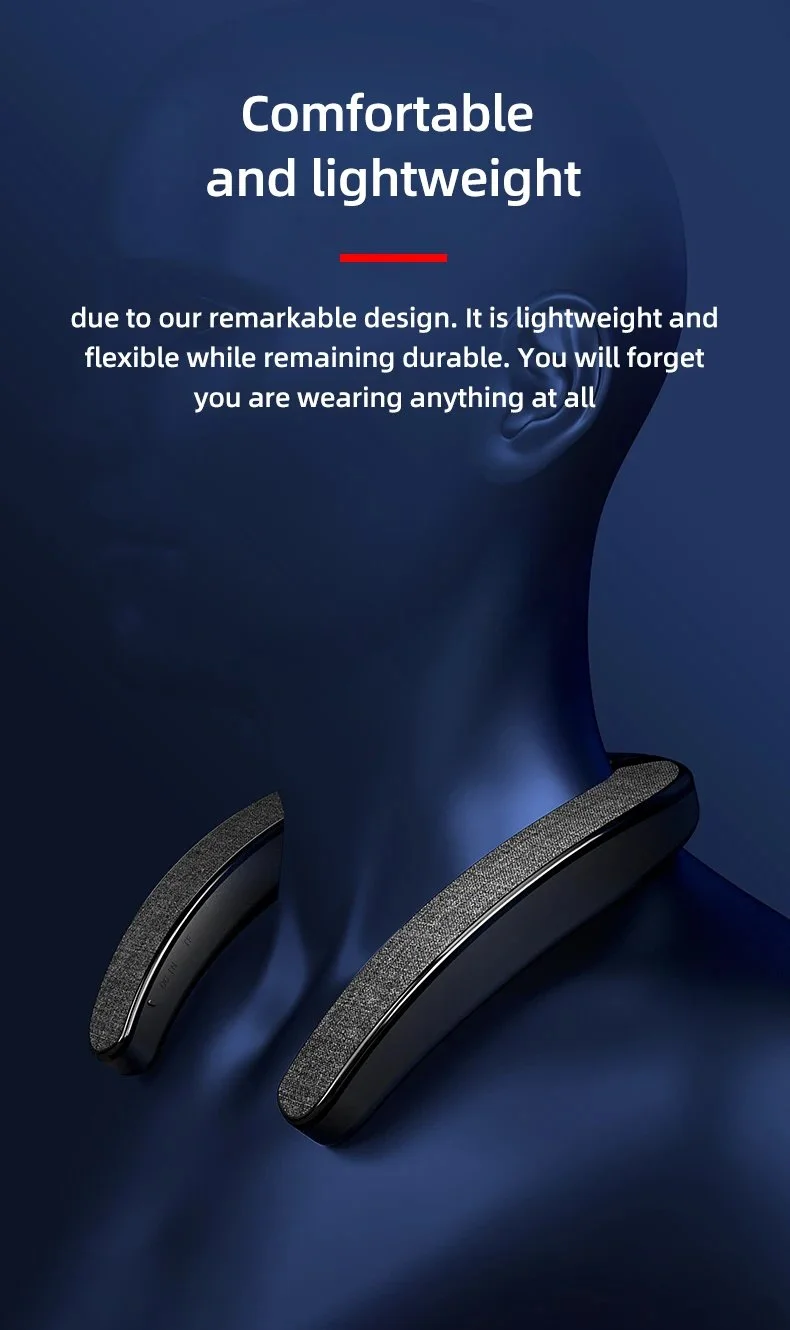 Wireless Wearable Neckband Speaker with Enhanced Bass & Hands-Free Calls