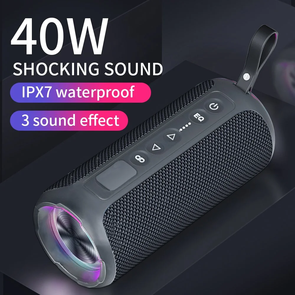 40W High-Power Bluetooth Speaker with 3D Stereo Bass & IPX7 Waterproof