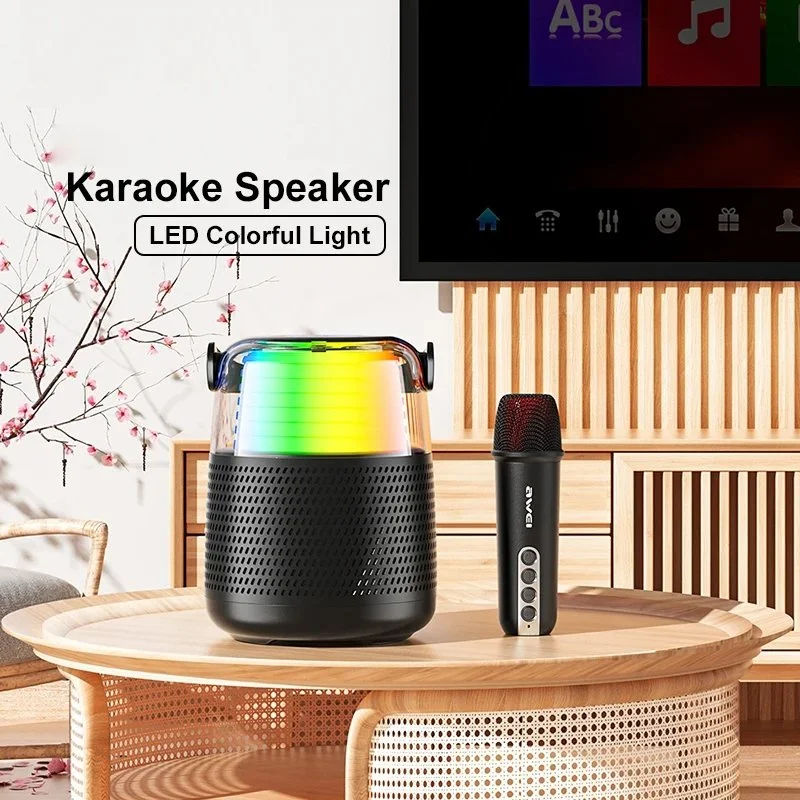 Portable Bluetooth Speaker with RGB Lights, Subwoofer & Microphone
