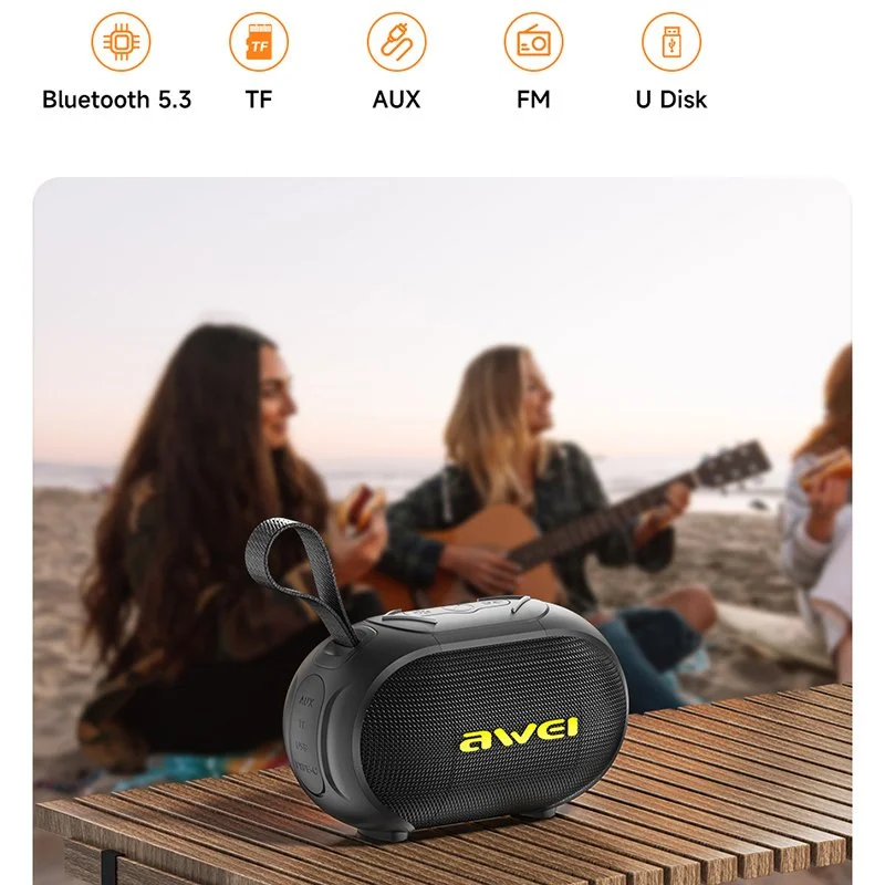 Portable Waterproof Bluetooth Speaker with TWS, 5W Stereo Sound, and Long Battery Life