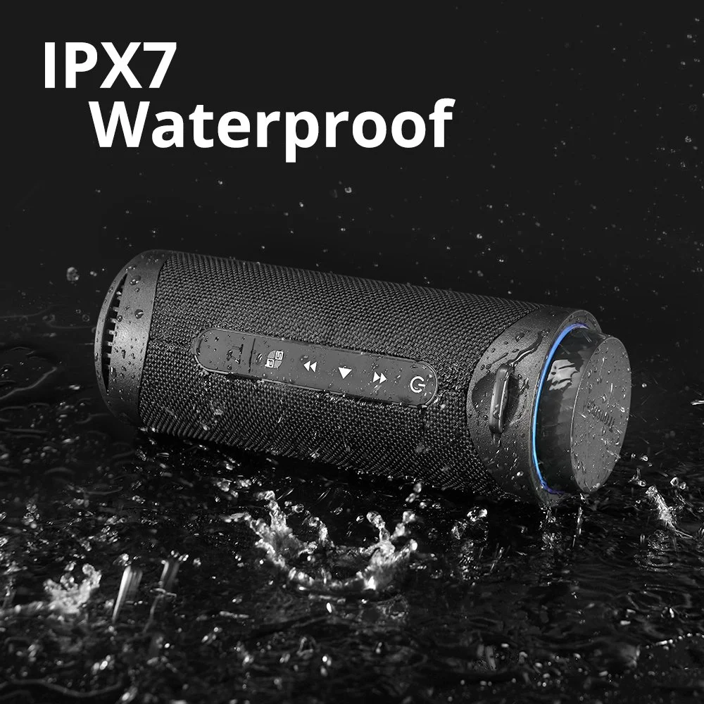 Portable Bluetooth Speaker with 360° Surround Sound, LED Lights, and TWS
