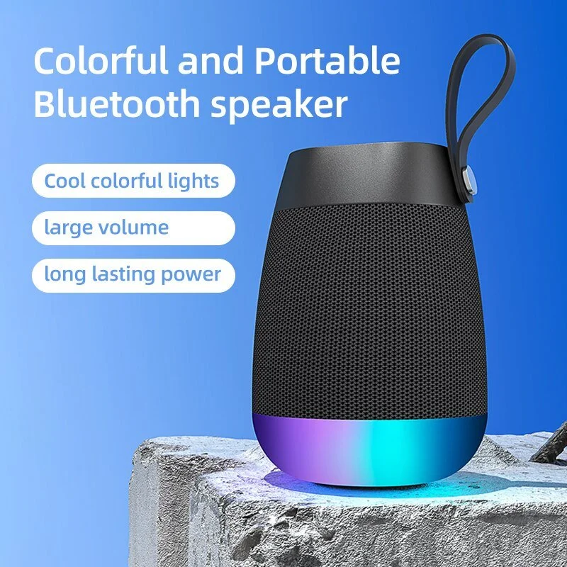 Portable Camping Speaker with Bluetooth 5.0, IPX4 Waterproof, and RGB LED Lights