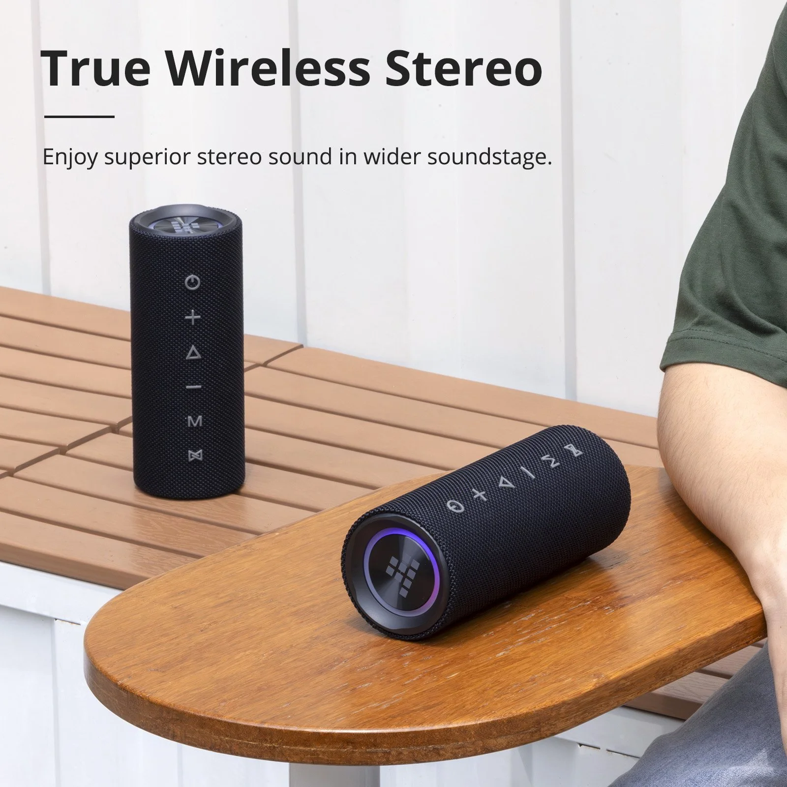 Portable Bluetooth Speaker with 360° Surround Sound and Waterproof Design