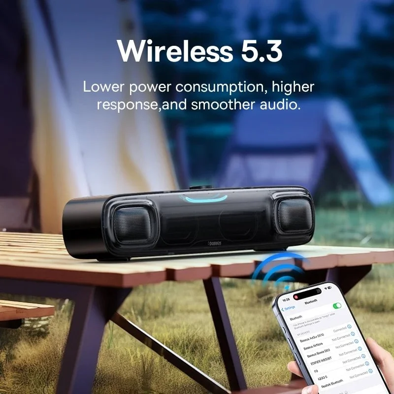 Mini Bluetooth Soundbar Speaker with RGB Lights & 3D Surround Sound
