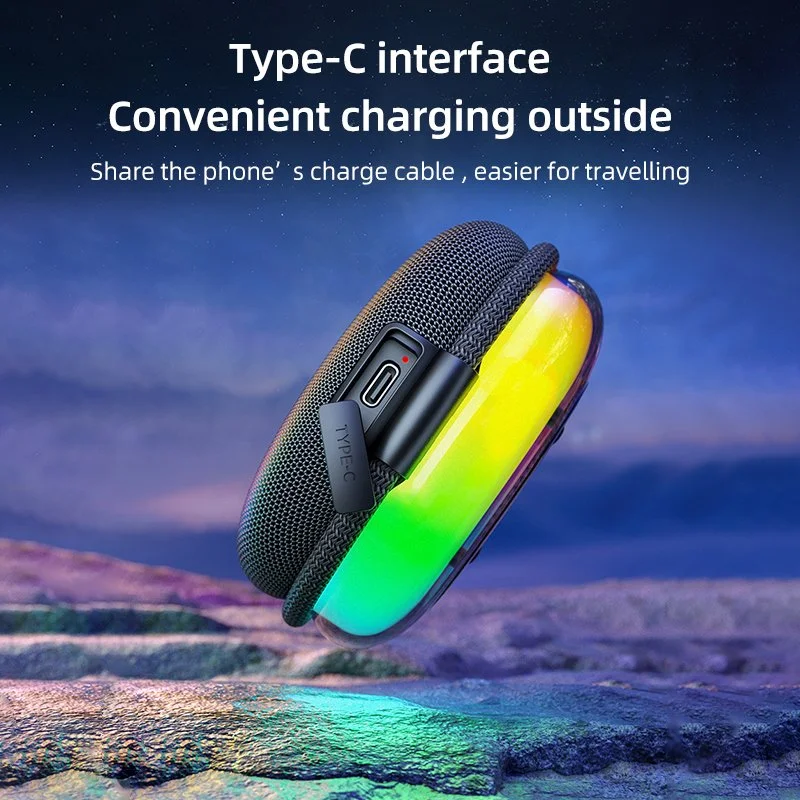 Mini Portable Bluetooth Speaker with RGB Lights, IPX6 Waterproof, Bluetooth 5.4