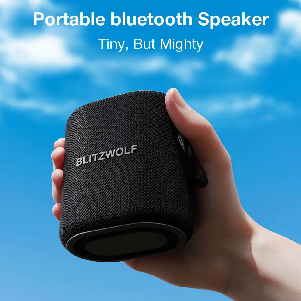 Portable Bluetooth Speaker with 57mm Driver, TWS Pairing, RGB Lights, TF/AUX