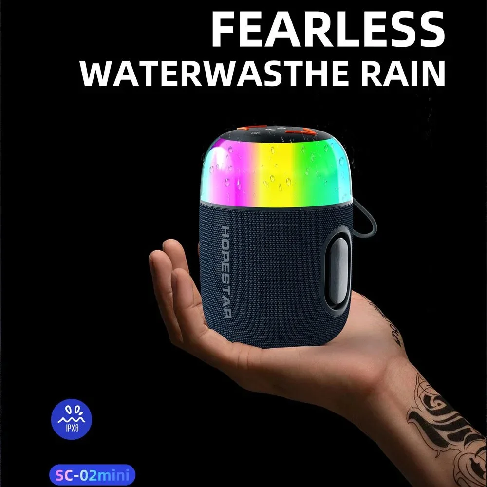 Portable Bluetooth Speaker with RGB Lighting, Waterproof & TWS Connection