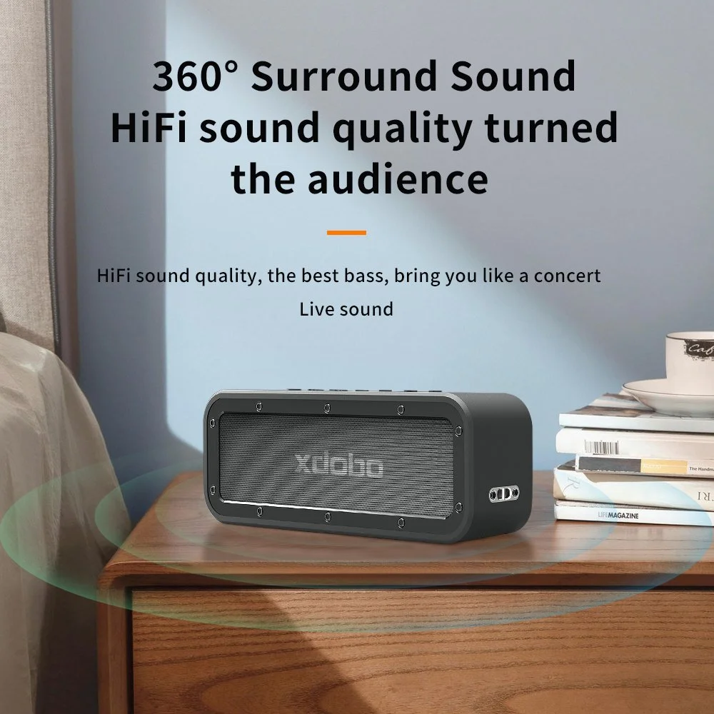 50W Bluetooth Speaker with Subwoofer, IPX7 Waterproof, TWS Wireless Sound