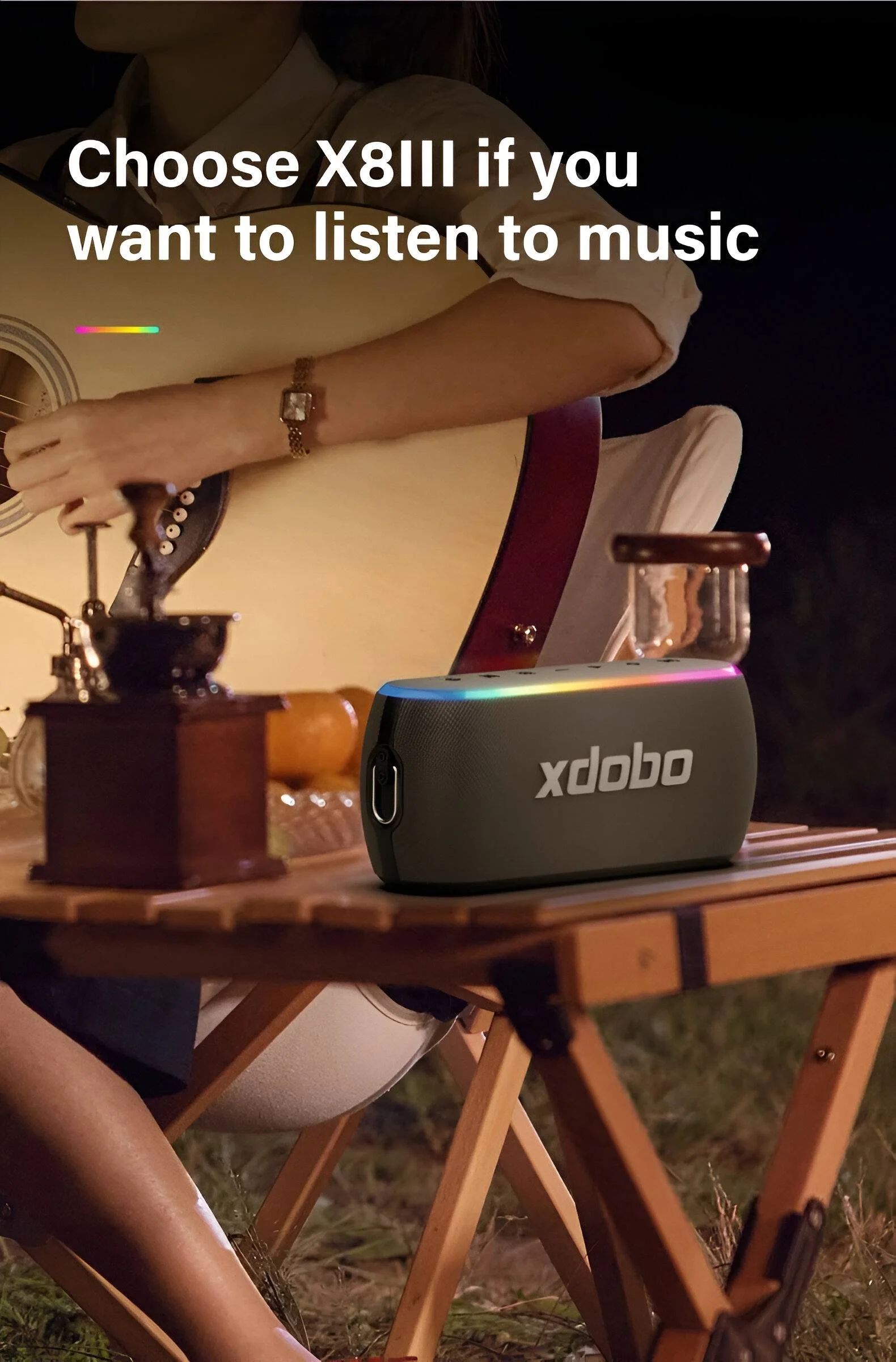 60W Portable Bluetooth Speaker - Waterproof Outdoor Subwoofer with RGB Light