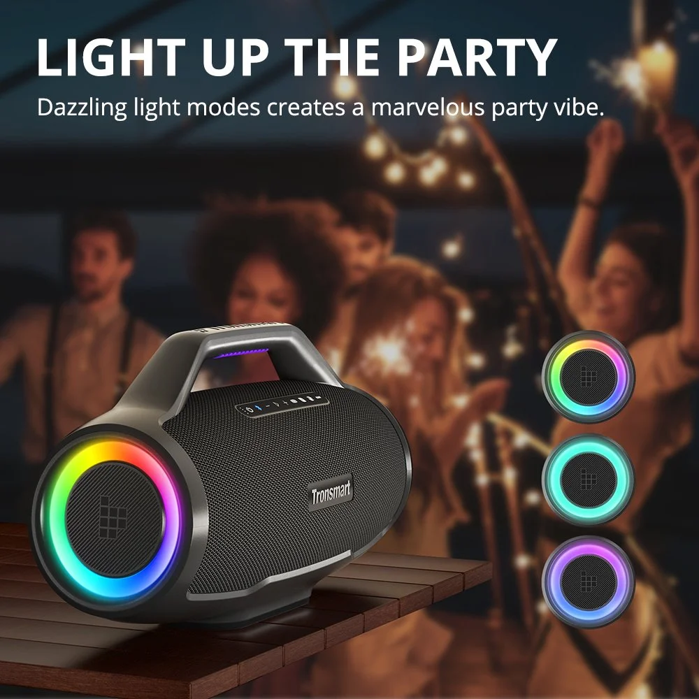 130W Portable Bluetooth Speaker with 3-Way Sound