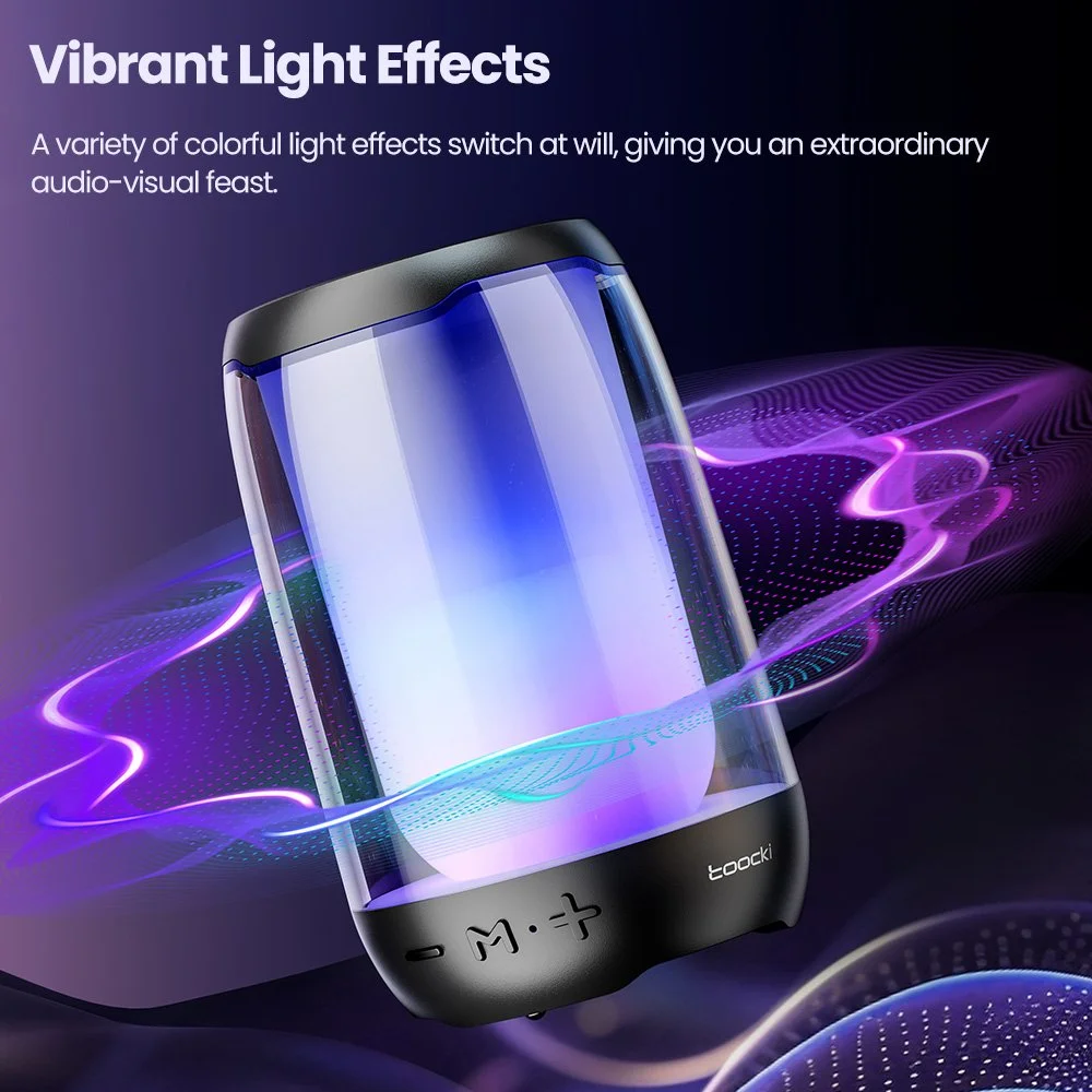 Portable Wireless Bluetooth Speaker with LED Light Show and Subwoofer
