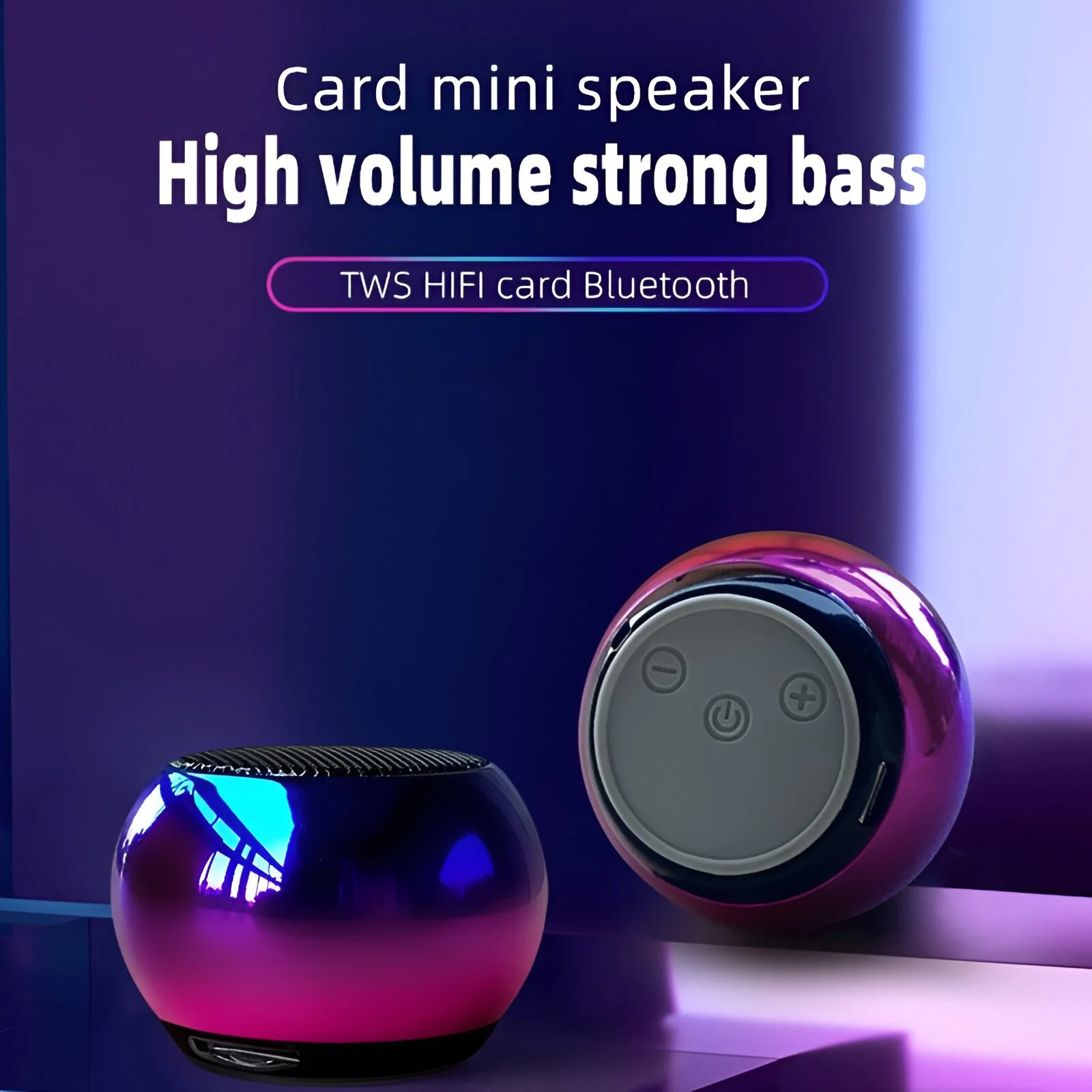 Portable Wireless Bluetooth Speaker with TWS, Subwoofer, and TF Card Support