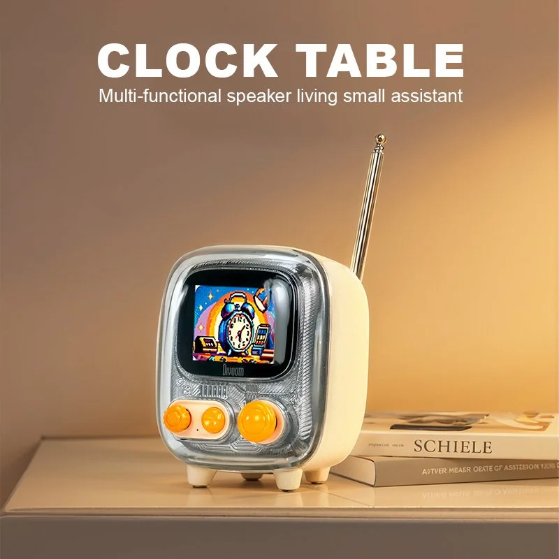 Mini Bluetooth Speaker with Pixel Art Display, FM Radio & Alarm Clock