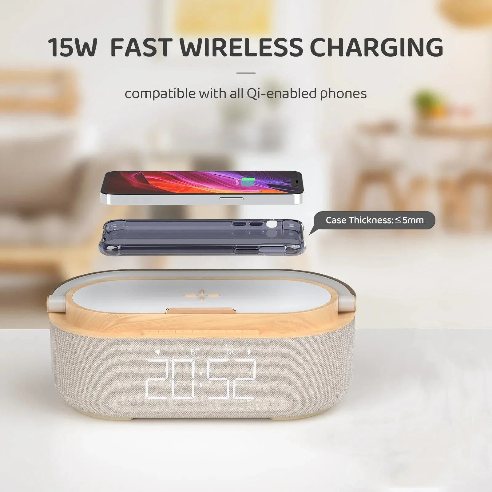 Bluetooth Speaker with Wireless Charger