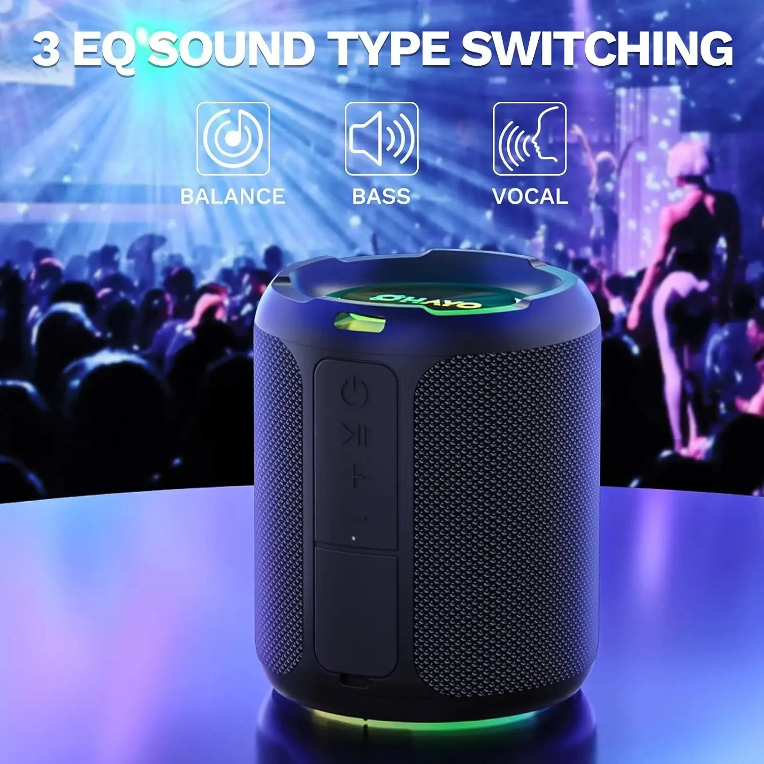 Powerful 40W Bluetooth Speaker with Deep Bass, RGB Lights & IPX7 Waterproof