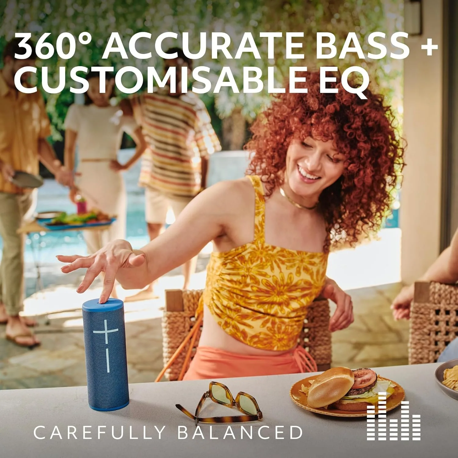 Portable Waterproof Bluetooth Speaker with 360° Sound & 15-Hour Battery Life