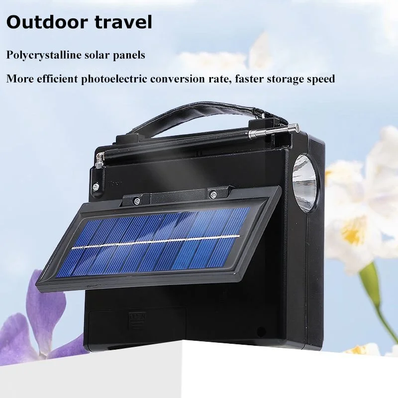 Portable Solar Emergency Radio with Bluetooth, Flashlight & Phone Charger