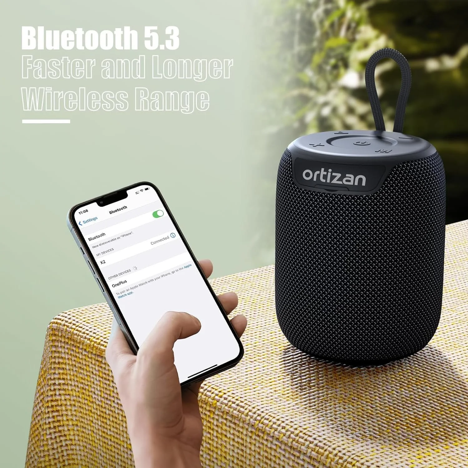 15W Waterproof Bluetooth Speaker with Extra Bass, Stereo Sound & 15H Playtime