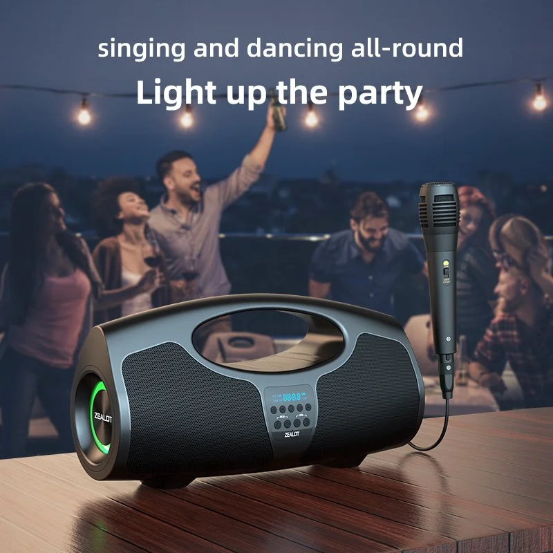 40W Bluetooth Portable Speaker with Subwoofer, Lights & IPX5 Waterproof Design