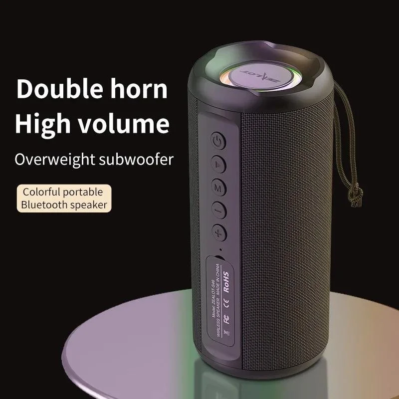 Portable Bluetooth Speaker with Subwoofer, FM Radio & USB Playback