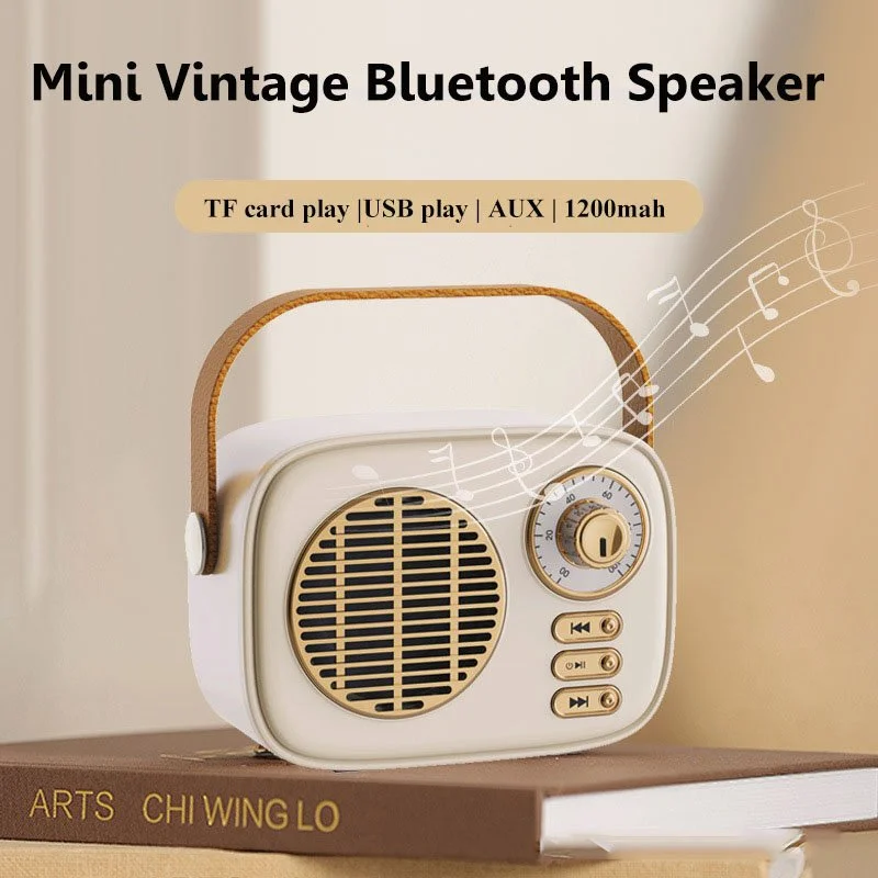Mini Retro Bluetooth Speaker – Vintage Style, HiFi Sound, Wireless & Portable