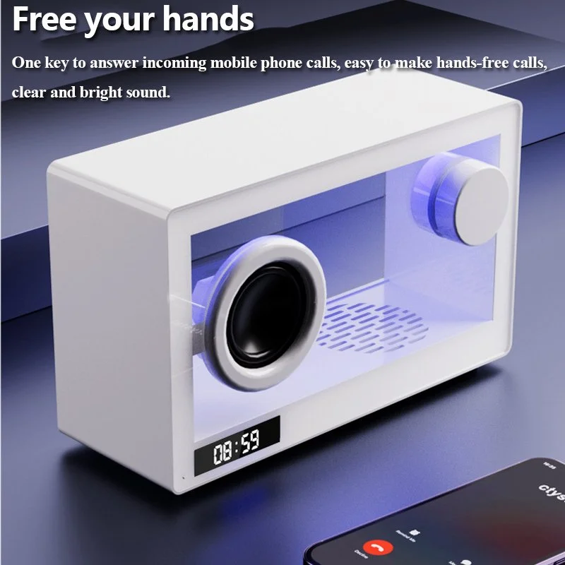Portable Retro Bluetooth Speaker with Colorful Lights & Hands-Free Calling